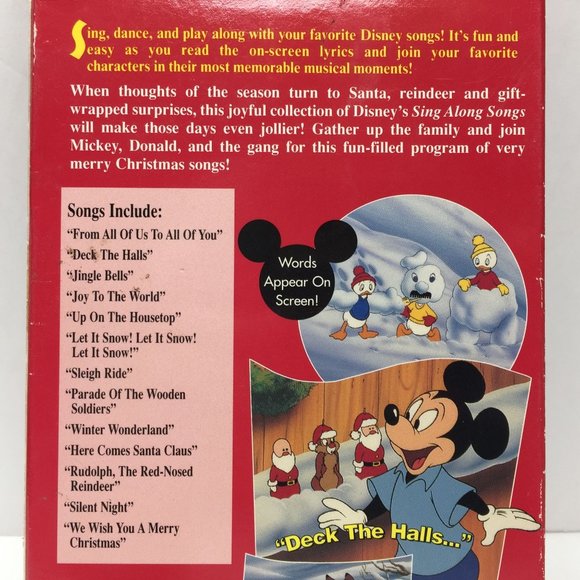 Vintage Set 6 Disney's Sing Along Songs VHS Be Guest Bare Necessities Christmas - Picture 6 of 14